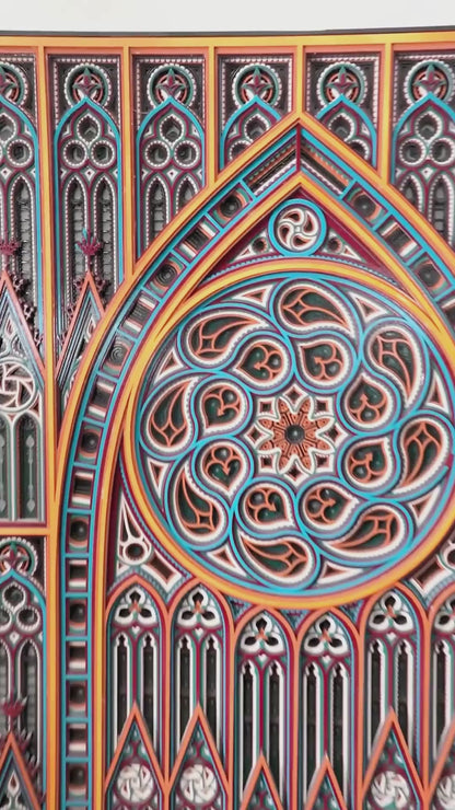 Victorian Dark Academia Wood Art Gothic Grace — Intricate 3D Laser Cut Decor — Luxury Blackwork Layered Wall Sculpture