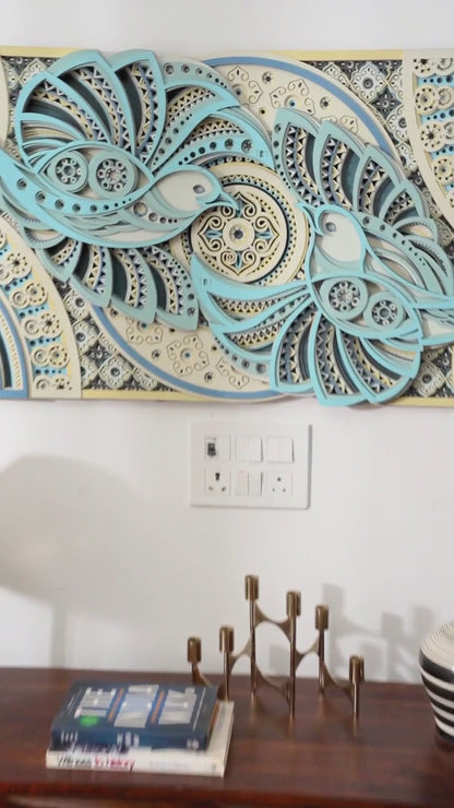 Serene Minimalist 3D Wood Art Birds of Peace — Scandi-Style Layered Home Decor — Modern Laser Cut Symbolic Wall Sculpture