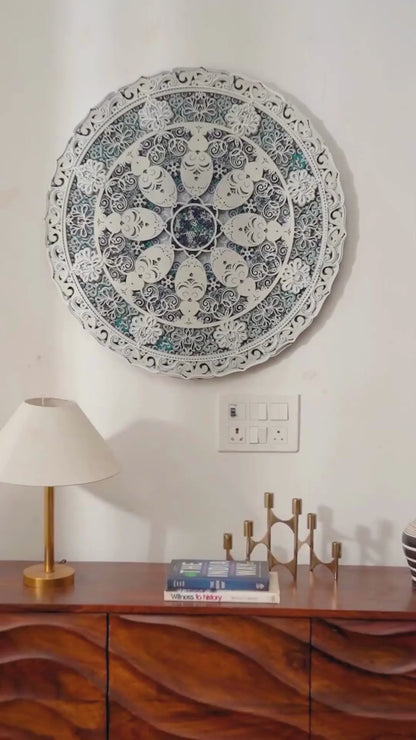 Modern Wall Art Crystal Peony - Luxury 3D Wood Wall Decor - Minimalist Multilayered Floral Art