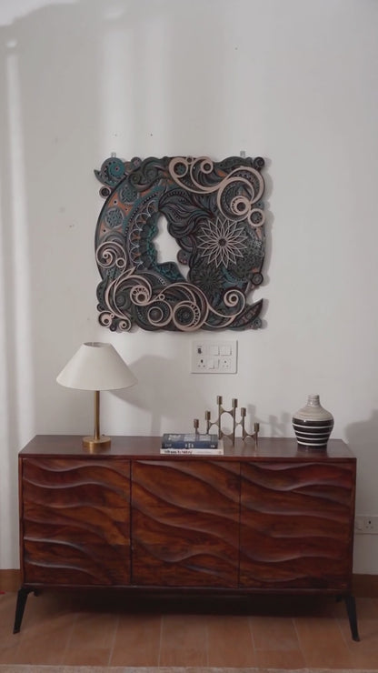 Eco-Luxury Biophilic Wood Art Gaia’s Reflection — 3D Earth Tone Home Decor — Modern Laser Cut Sustainable Birch Sculpture