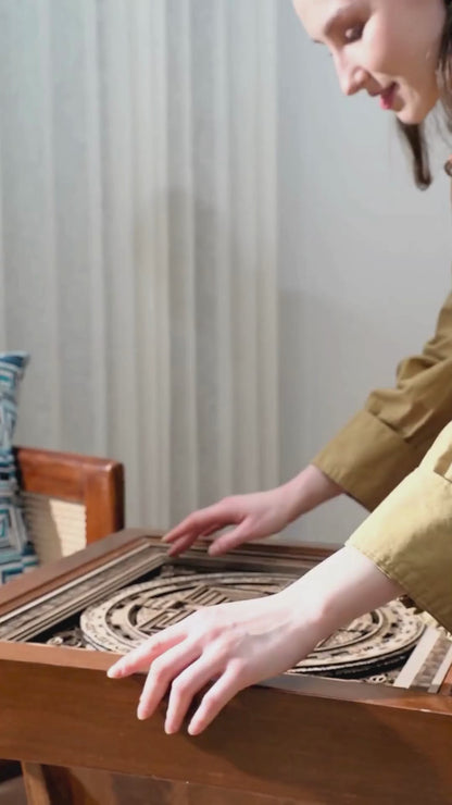 Monolithic Teakwood Coffee Table Oracle Plinth — 3D Structural Pedestal Furniture — Modern Architectural Artisan Statement